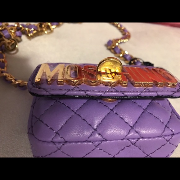 Moschino Handbags - MOSCHINO NEON QUILTED MINI BELT BAG PURPLE